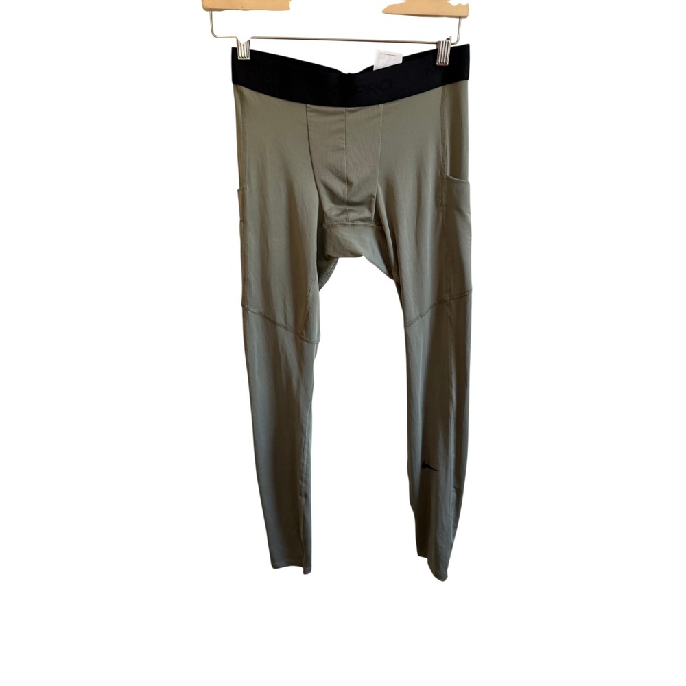 Nike Pro Dri-FIT Mens Tights Olive Green Compression Leggings FB7952-320 Size M